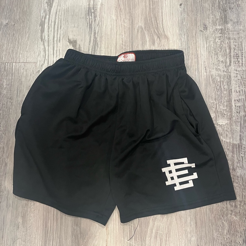 Eric Emanuel Black Athletic Shorts with Elastic Waistband and EE Logo